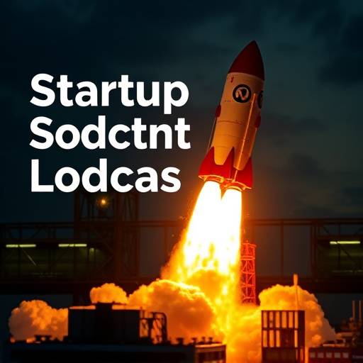 Podcast cover for 'Startup London' featuring a rocket launching.